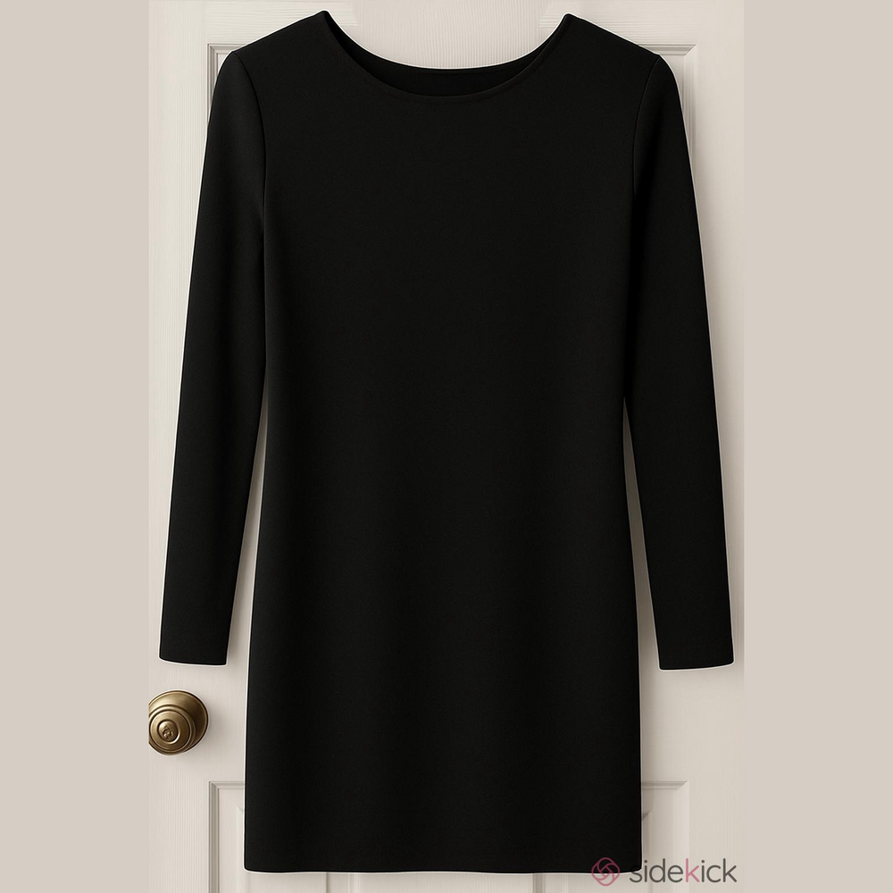 PrettyLittleThing Black Mini Dress Long Sleeves Size 12